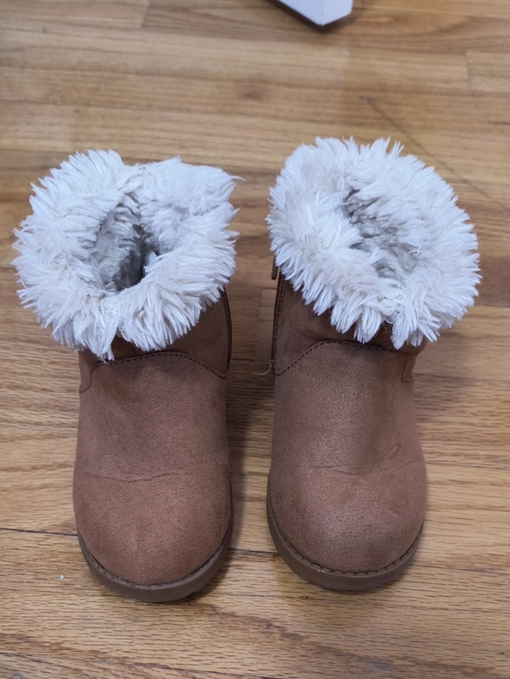 Kids Faux-Suede Winter Boots with Plush Lining - Brown